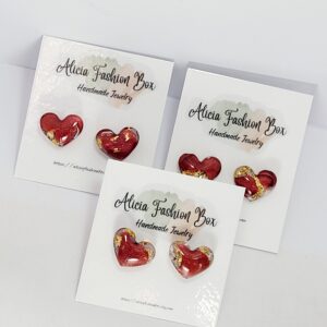 gold foil heart studs