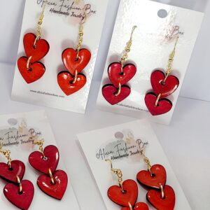 double layer heart dangles