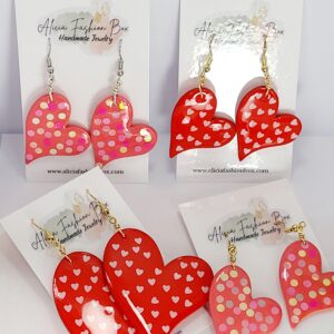 confetti heart dangles