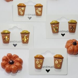 fall coffee cup studs